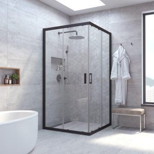 Душевой уголок Vegas Glass Za Novo ZA NOVO 100 02М 01 профиль черный матовый, стекло прозрачное Душевой уголок Vegas Glass Za Novo ZA NOVO 100 02М 01 профиль черный матовый, стекло прозрачное