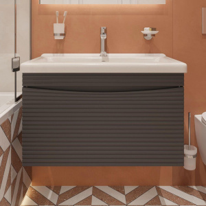 Тумба с раковиной STWORKI Хедмарк 80 антрацит Тумба с раковиной STWORKI Хедмарк 80 антрацит