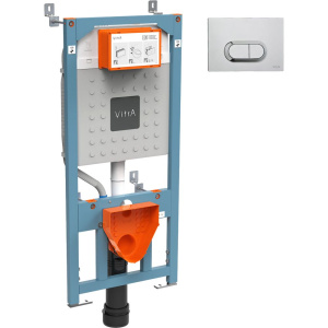Система инсталляции для унитазов VitrA V12 762-5800-01 с кнопкой смыва 740-0940 сталь Система инсталляции для унитазов VitrA V12 762-5800-01 с кнопкой смыва 740-0940 сталь