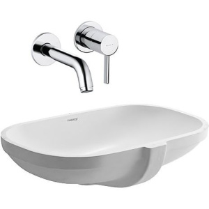 Комплект Раковина Duravit D-code 0338490000 встраиваемая + Смеситель Kludi Bozz 382440576 хром