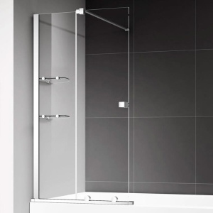 Шторка на ванну AQUAme AQM6601-2 120х140, профиль хром