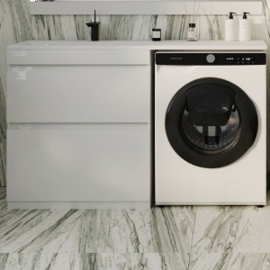 Тумба с раковиной Style Line Даллас 140 Люкс, напольная, 2 ящика L