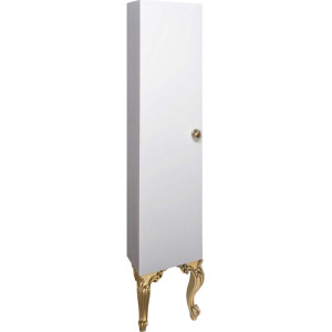 Шкаф-пенал Armadi Art NeoArt белый с ручкой Flora золото, с ножками