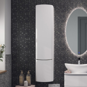 Шкаф-пенал Velvex Luna 35 универсальный белый глянец