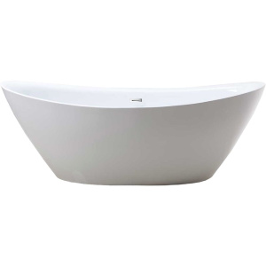 Акриловая ванна Vincea VBT-203 180x85 см, отдельностоящая, овальная, с каркасом, со сливом-переливом