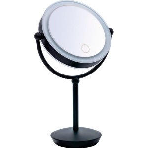 Косметическое зеркало Ridder Moana О3207510 с подсветкой, двухстороннее, поворотное, черное матовое Косметическое зеркало Ridder Moana О3207510 с подсветкой, двухстороннее, поворотное, черное матовое