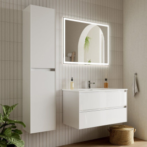 Мебель для ванной Sancos Cento 90 см белый глянец