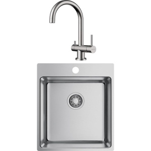 Комплект Мойка кухонная Omoikiri Amadare 45-IN + Смеситель Yamada BN нержавеющая сталь