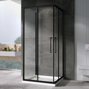 Душевой уголок Abber Schwarzer Diamant AG02090BH-S90B 90x90, профиль черный, стекло прозрачное