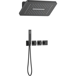 Душевой комплект Timo Petruma SX-5249/03SM С ВНУТРЕННЕЙ ЧАСТЬЮ, с термостатом, матовый черный