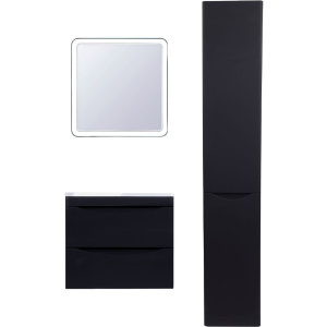 Мебель для ванной Style Line Бергамо Мини 60 Люкс Plus подвесная, антискрейтч черная Мебель для ванной Style Line Бергамо Мини 60 Люкс Plus подвесная, антискрейтч черная