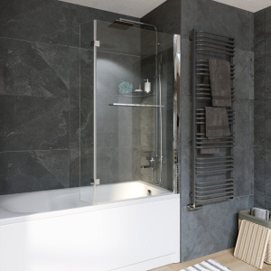 Шторка на ванну Grossman GR-108 80x140, профиль хром