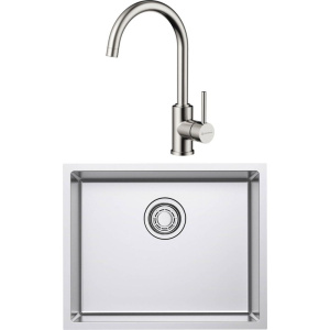 Комплект Мойка кухонная Omoikiri TADZAVA 54-U/I ULTRA-IN + Смеситель Shinagawa BN нержавеющая сталь