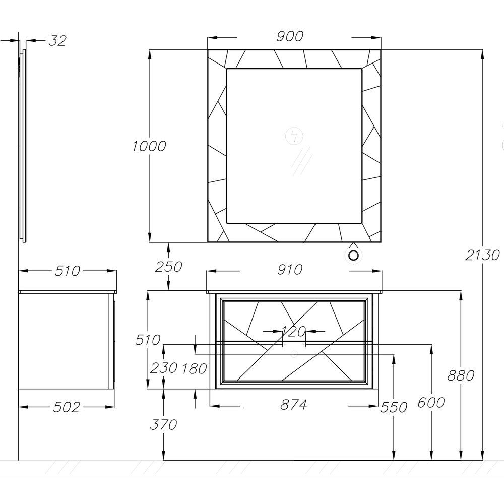 Купить Мебель для ванной Opadiris Луиджи 90 белая матовая в Москве с доставкой Мебель для ванной Opadiris Луиджи 90 белая матовая