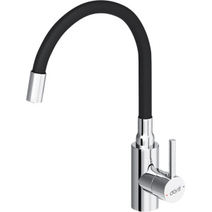 Смеситель для кухни Dorff Logic D3007622 хром, черный, с гибким изливом
