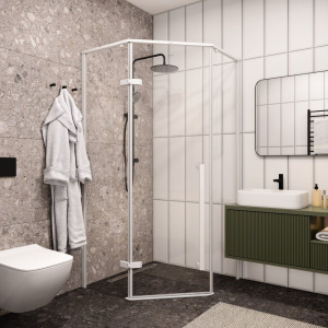 Душевой уголок Ceruttispa C2AW 100x100, профиль белый
