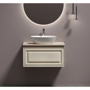 Тумба с раковиной Sancos Very 80 см, beige soft, столешница бежевая, раковина CN5005