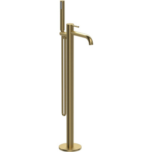 Напольный смеситель для ванны с душем Vincea Desire VTF-1DBG брашированное золото