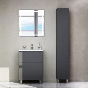 Мебель для ванной AM.PM Gem 60 графит матовый, напольная, с 2 ящиками Мебель для ванной AM.PM Gem 60 графит матовый, напольная, с 2 ящиками