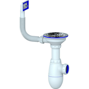 Сифон для мойки Unicorn В410 с прямоугольным переливом Сифон для мойки Unicorn В410 с прямоугольным переливом