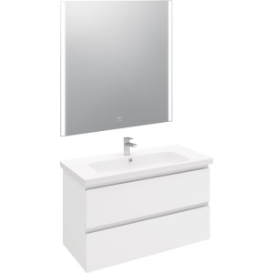 Мебель для ванной Laparet Electra 100 подвесная, белый глянец Мебель для ванной Laparet Electra 100 подвесная, белый глянец