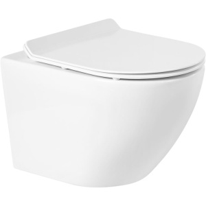 Унитаз подвесной BelBagno Sfera-r BB046CHR безободковый, крышка BB2111SC с микролифтом