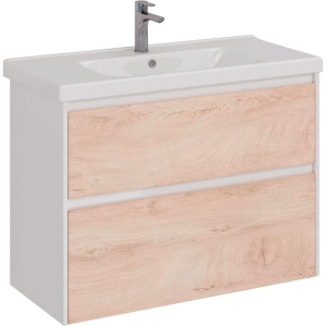 Тумба с раковиной Lemark Combi 100 дуб кантри, белая глянцевая Тумба с раковиной Lemark Combi 100 дуб кантри, белая глянцевая