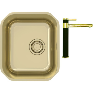 Комплект Мойка кухонная Alveus Variant Monarch 40 золото + Смеситель Zina 1136509 золото