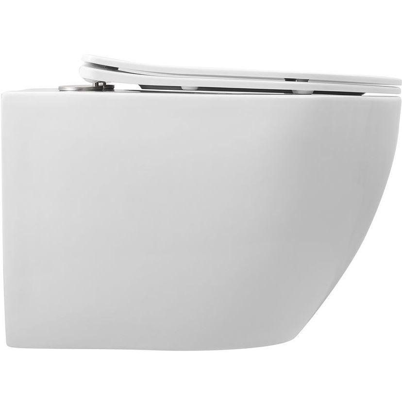 Купить Унитаз подвесной Art&Max Bianchi AM9311CHR/SC безободковый, с микролифтом, белый в Москве с доставкой Унитаз подвесной Art&Max Bianchi AM9311CHR/SC безободковый, с микролифтом, белый