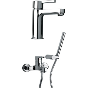 Комплект для ванной Смеситель Paini Arena 92CR105FTKM для ванны с душем + Смеситель Paini Arena 92CR211FTKM для раковины