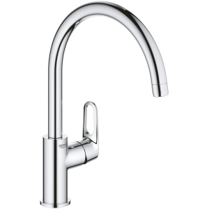 Смеситель для кухни GROHE BauFlow 31538001 с высоким C-образным изливом, хром