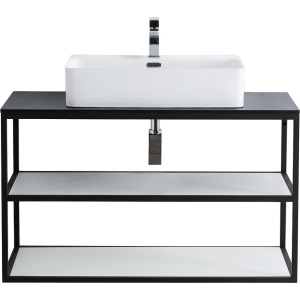 Консоль Cezares Cadro 100 2-х ярусная, подвесная, белые полки, со столешницей и раковиной BB1338