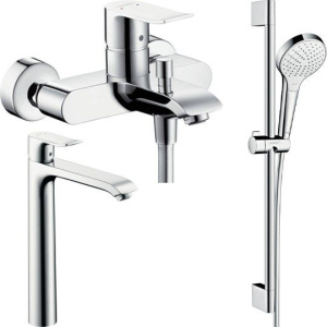Комплект для ванной Hansgrohe Metris 31480000 + 31082000 + душевой гарнитур