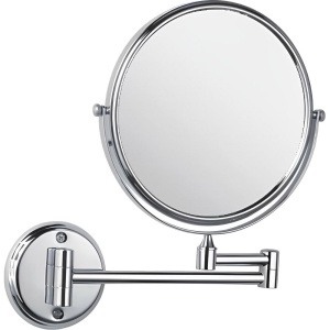 Косметическое зеркало Haiba HB6106 без подсветки, двухстороннее, телескопическое, поворотное, хром
