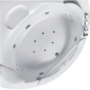 Акриловая ванна Orans OLS-BT65103 150x150 см, угловая, с гидромассажем, с каркасом, с экраном, со сливом-переливом, со смесителем, с подголовником, дл