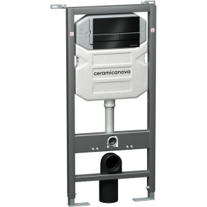Система инсталляции для унитазов Ceramicanova Envision Flat CN1002B кнопка черная матовая