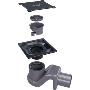 Душевой трап RGW Shower Drain SDR-13B, 11х11 см, черный