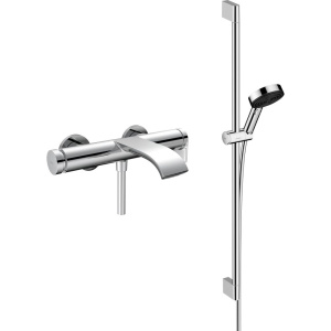 Смеситель для ванны с душем Hansgrohe Vivenis 75420000 + Душевой гарнитур Hansgrohe Pulsify Relaxation 105 3jet 24170000 хром Смеситель для ванны с душем Hansgrohe Vivenis 75420000 + Душевой гарнитур Hansgrohe Pulsify Relaxation 105 3jet 24170000 хром