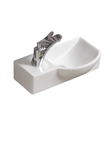 Раковина подвесная глянцевая белая 400х220х120 WeltWasser AISBACH 7940 GL-WT L (10000008686)