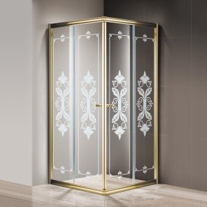 Душевой уголок Cezares Giubileo -A-2-100 стекло с узором, золото