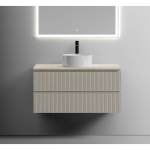 Тумба с раковиной Sancos Snob T 100 см, beige soft, столешница бежевая, раковина CN6032 Тумба с раковиной Sancos Snob T 100 см, beige soft, столешница бежевая, раковина CN6032