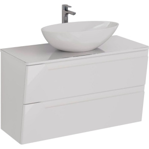 Тумба с раковиной Lemark Miano 100, белая глянцевая, раковина Триумф Тумба с раковиной Lemark Miano 100, белая глянцевая, раковина Триумф