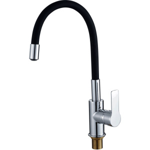 Смеситель для кухни Rush Siple SI7335-60Black черный, с гибким изливом