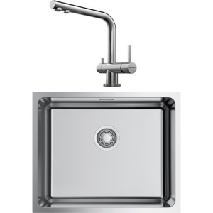 Комплект Мойка кухонная Omoikiri TADZAVA 54-U-IN нержавеющая сталь + Смеситель Nagano BN нержавеющая сталь