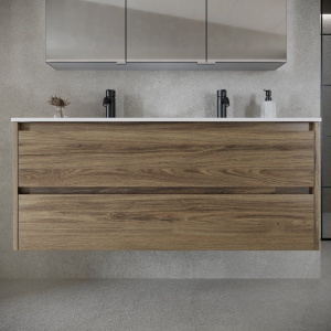 Тумба с раковиной Sancos Libra 120 см двойная, дуб чарльстон Тумба с раковиной Sancos Libra 120 см двойная, дуб чарльстон