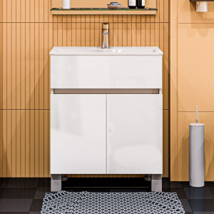 Тумба с раковиной 1MarKa Mira 60H белый глянец