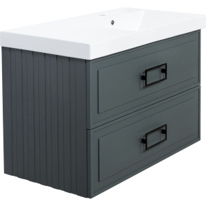 Тумба с раковиной La Fenice Cubo Twin 90 R, серая