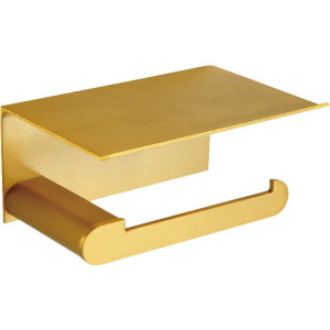 Держатель туалетной бумаги Nofer Capri 16228.G золотой, с полкой для телефона + Салфетки Nofer OC-1-33 100 шт