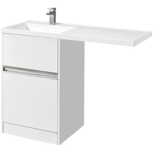 Тумба с раковиной Aquaton Лондри 55 1A2359K1LH010 белый глянец
