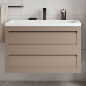 Тумба с раковиной Art&Max Platino 90, подвесная, капучино Тумба с раковиной Art&Max Platino 90, подвесная, капучино